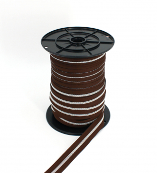 Preview: Endlosreißverschluss metallisiert dunkelbraun/ silber (1m)